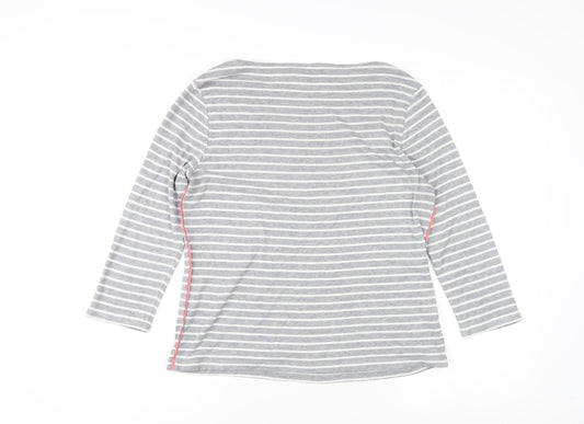 Womens UK Size 12 Laura Ashley Grey 100% Cotton T-Shirt