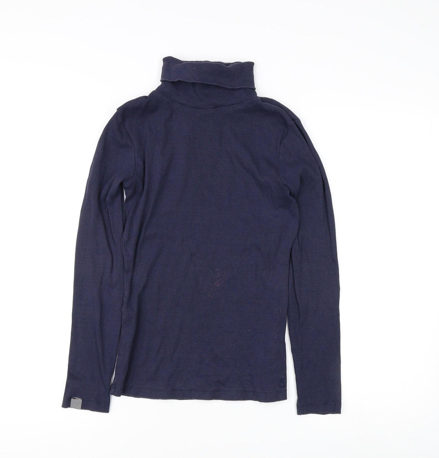 Joules Women's Blue Roll Neck Top - Size 8
