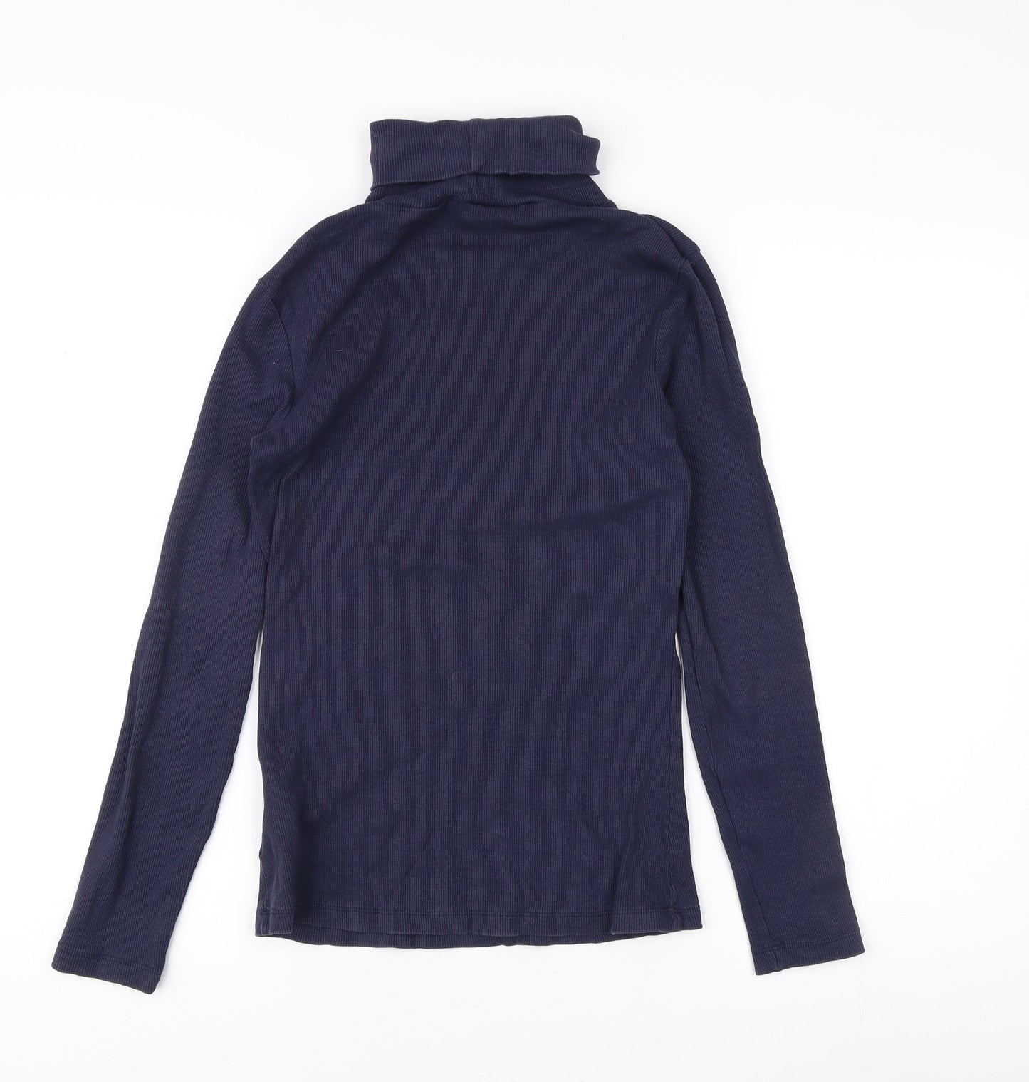 Joules Women's Blue Roll Neck Top - Size 8