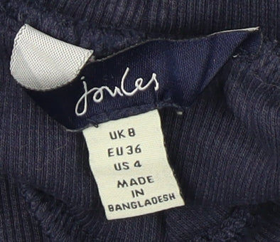 Joules Women's Blue Roll Neck Top - Size 8