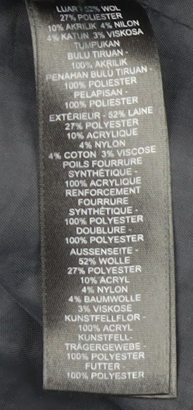 Brand and care label for Red Herring Women's Black Wool Blend Long Coat