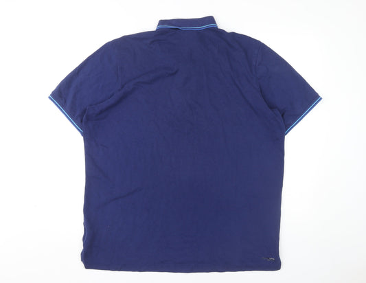 Adidas Men's Blue XL Short Sleeve Polo Shirt