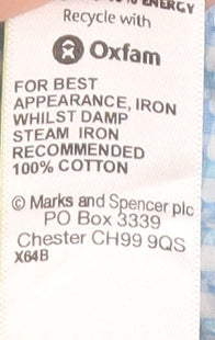 Marks and Spencer Men's Blue Check XL Dress Shirt