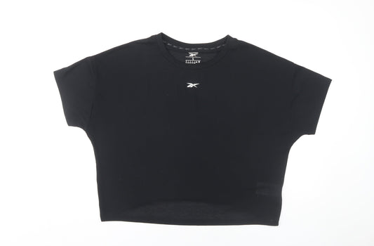 Reebok Women's Black Gym Tee - Large, Moisture Wicking