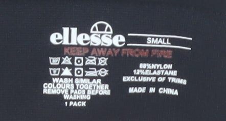Close-up detail of Ellesse Women's Black Gym Tank Top Cropped S
