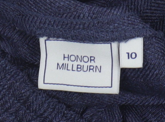 Brand and care label for Honor Millburn Women's Blue Trousers, size 10