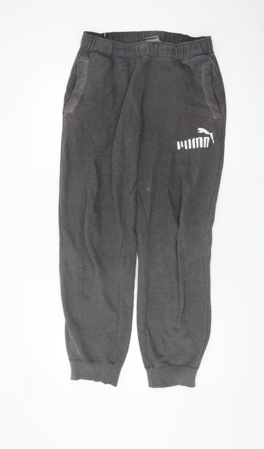 Additional front view of Puma Men's Grey Jogger Trousers - M, Casual Sportswear