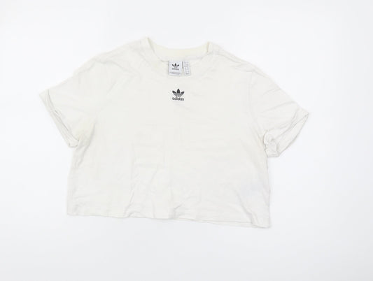 Womens UK Size 18 adidas White 100% Cotton T-Shirt