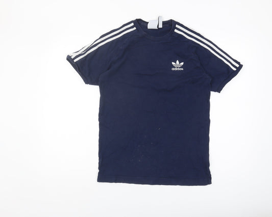 Mens UK Size S adidas Blue Cotton T-Shirt