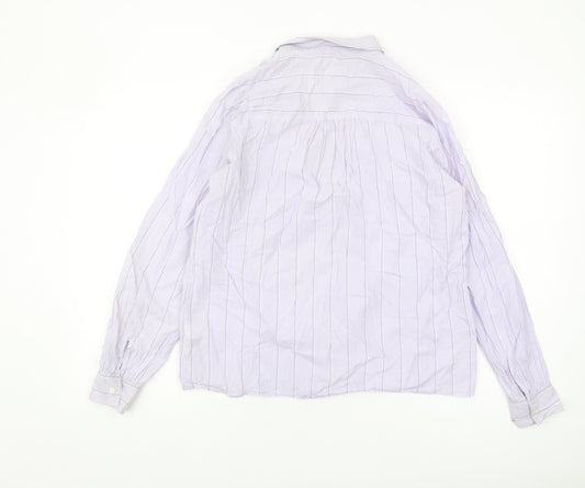GAP Women's Purple Striped Long Sleeve Blouse XS
