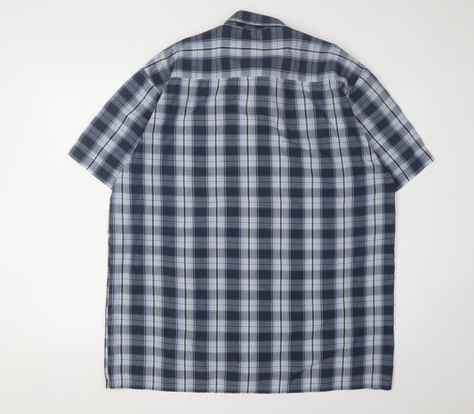Champion Men's Blue Plaid Short Sleeve Shirt L