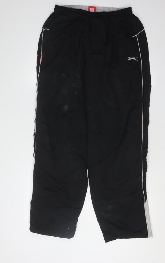 Slazenger Men's Black Sweatpants, Large, Casual Logo