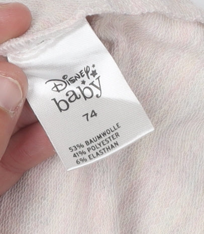 Close-up detail of Disney Baby Bambi Pink Dress, 9-12M girls’, long sleeve