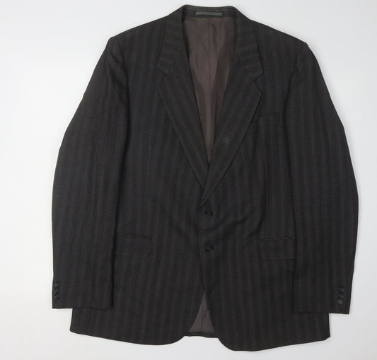 Boss Men's Grey Striped Suit Jacket 44 Regular