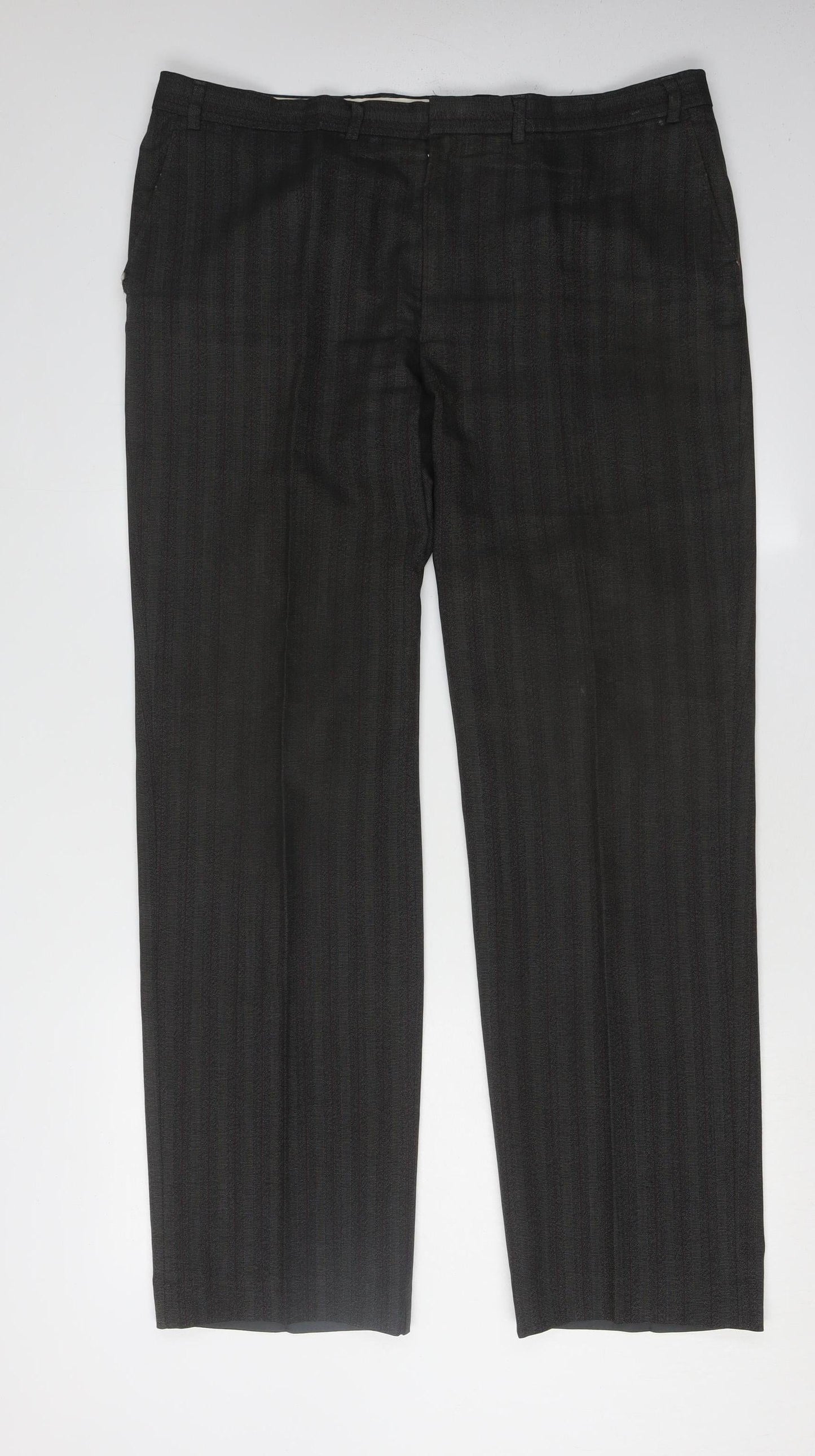 Hugo Boss Men's Black Regular Fit Trousers - Size 39