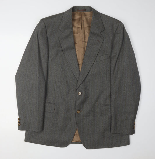 Magee Men's Grey Wool Blazer, Size 44R Single-Breasted