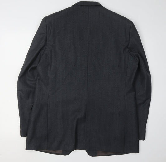 Magee Men's Black Wool Blazer 44 Reg Formal Single-Breasted