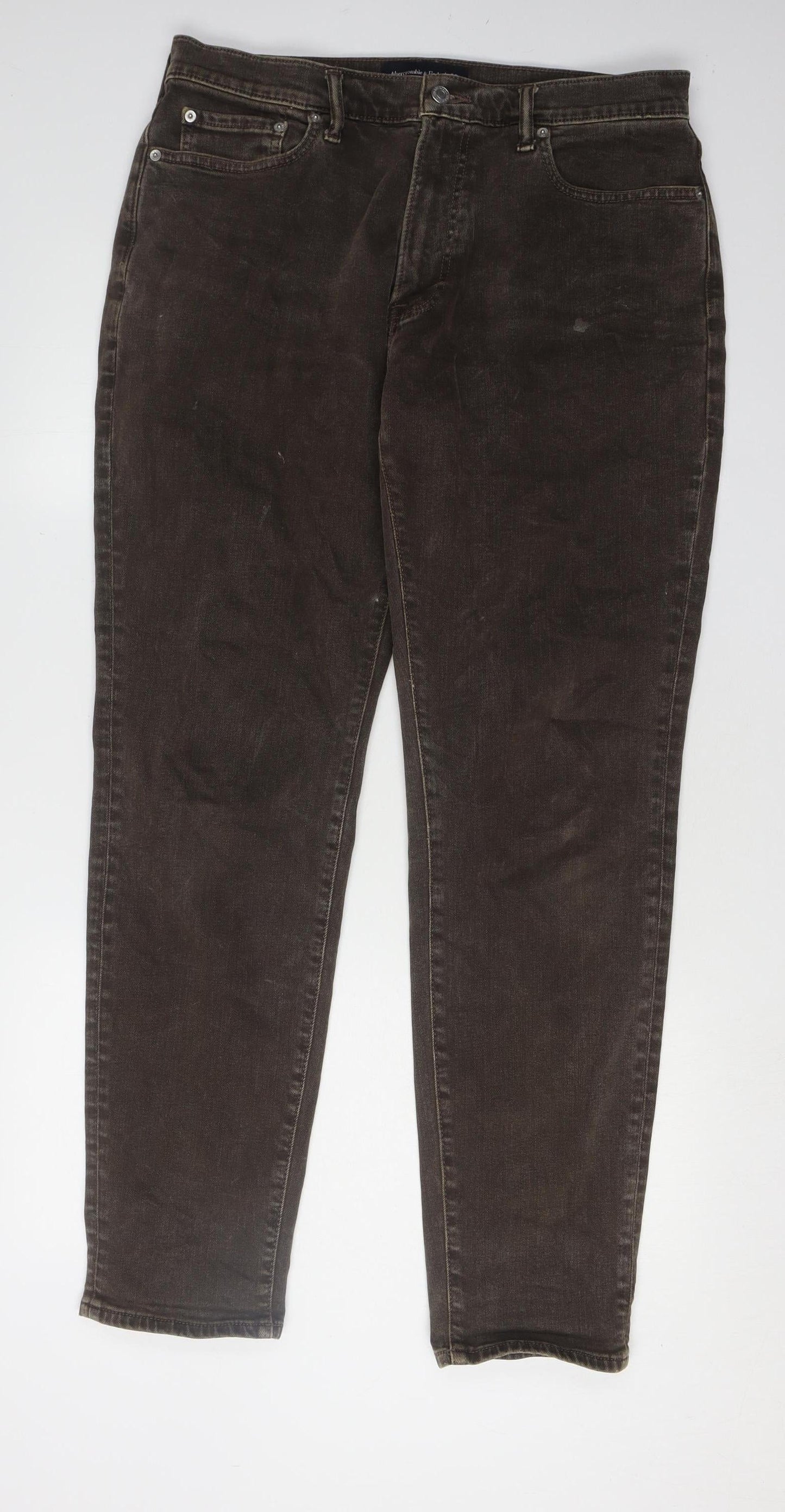 Abercrombie & Fitch Men's Brown Straight Jeans 33W