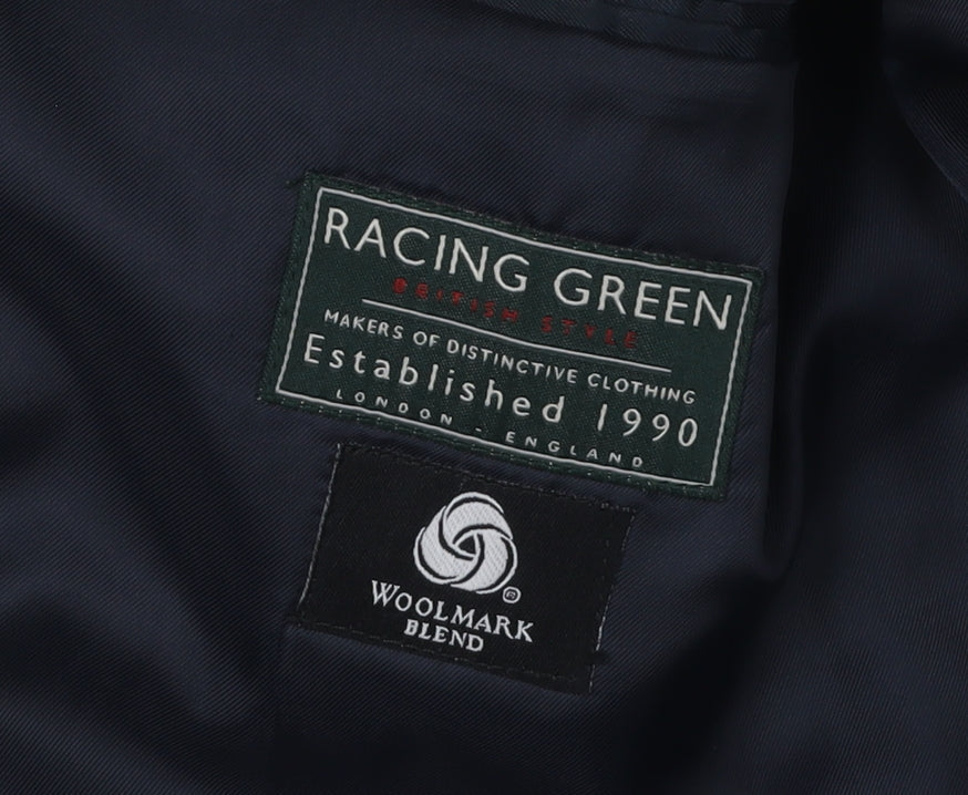 Racing Green Men's Blue Blazer 44 Regular Fit