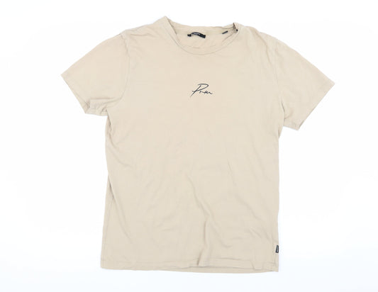 Jack & Jones Men's Beige Short Sleeve T-Shirt L