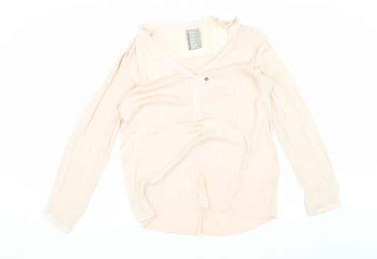 Womens UK Size S Dolan Left Coast Collection Beige Polyester Blouse