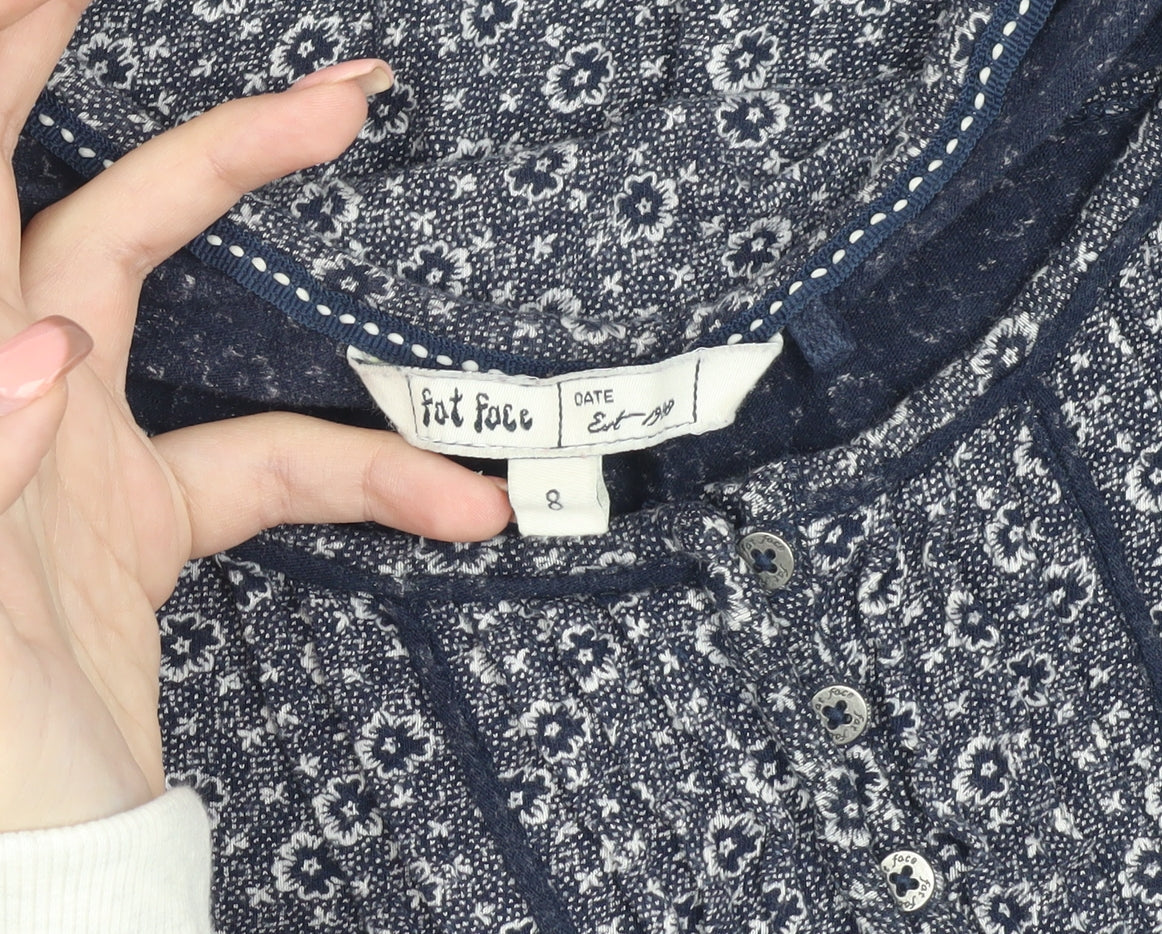 Fat Face Women’s Blue Floral Tunic Blouse Size 8
