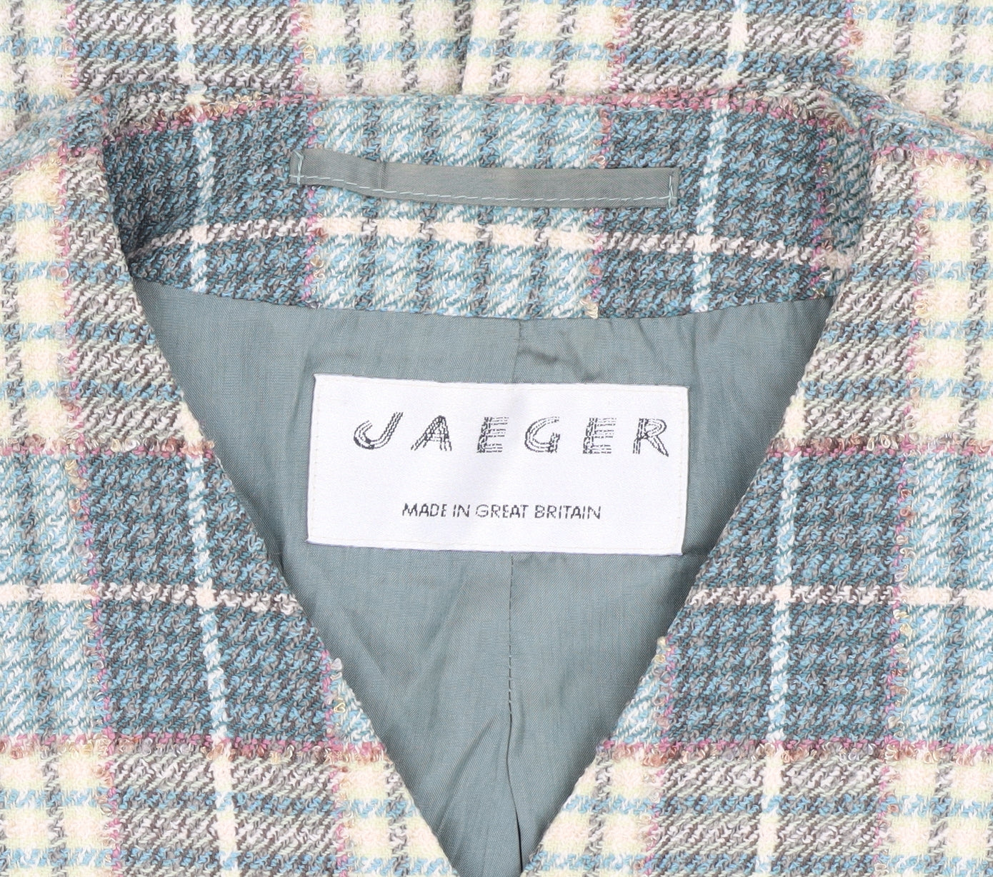 Jaeger Women's Multicoloured Check Tweed Blazer Size 10