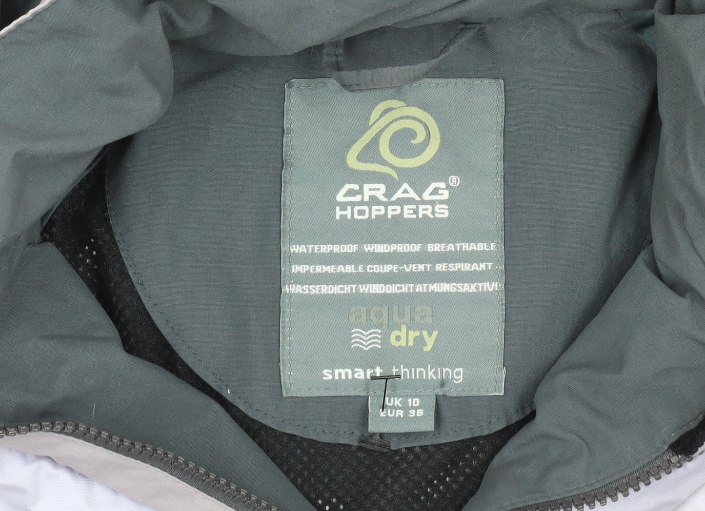 Craghoppers Women's Grey Waterproof Parka Jacket Size 10