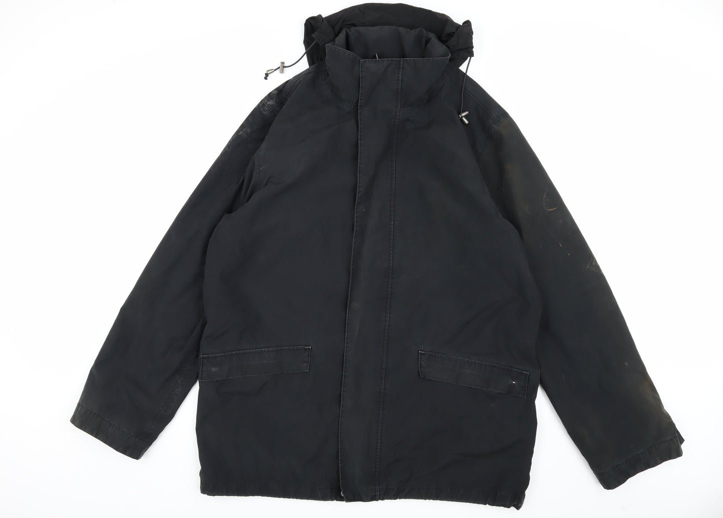 Gant Men's Black XL Parka Jacket, Hooded, Casual