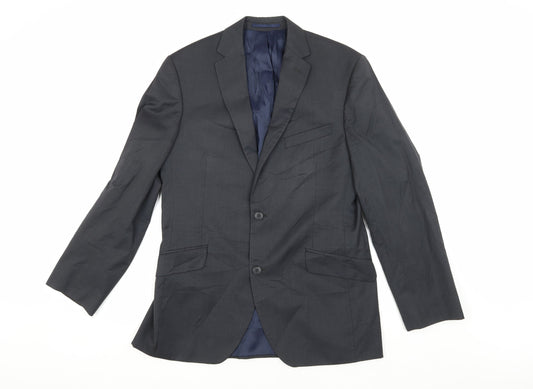 Mens 40 Chest Regular Austin Reed Grey Two-Button Blazer