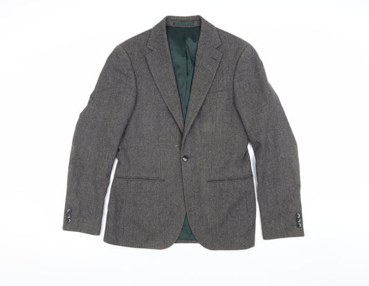 Moss London Men's Grey Slim Fit Blazer 40R