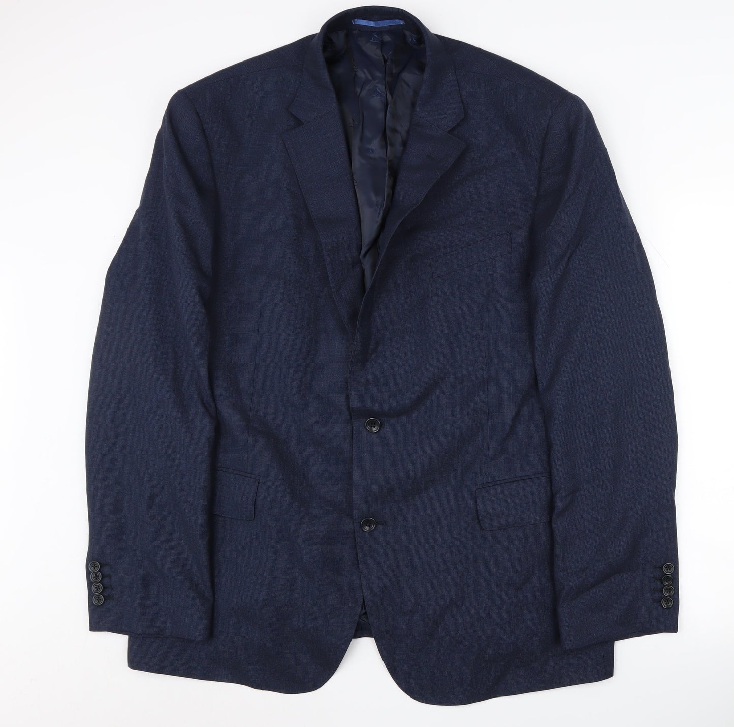 Charles Tyrwhitt Men's Blue Long Wool Blazer 48L Classic Fit