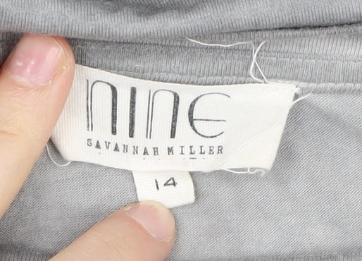 Nine Savannah Miller Grey Sequin Women's T-Shirt Size 14
