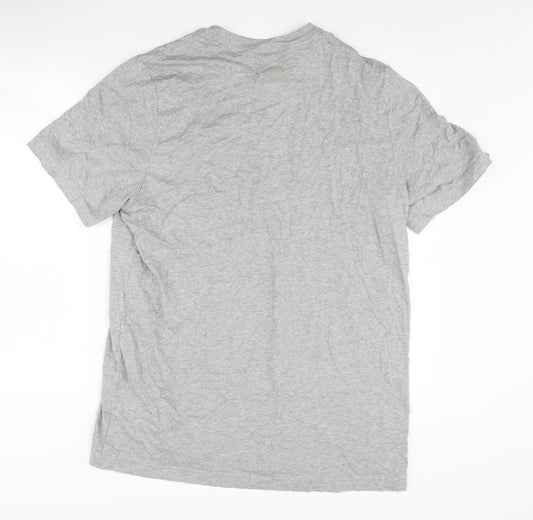 Adidas Men's Grey Crew Neck Logo T-Shirt Size L