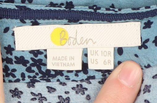 Boden Women's Blue Floral A-Line Dress Size 10