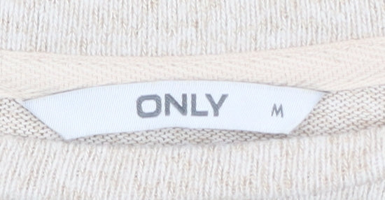 Brand and care label for Only Women's Beige Jumper M Crew Neck Knit Casual