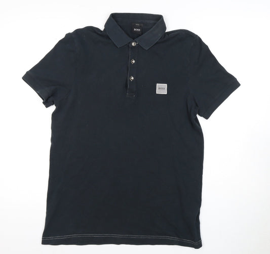 Hugo Boss Men's Black Slim Fit Polo Shirt M