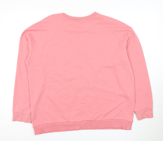 Womens UK L Regular Looney Tunes Pink Pullover Sweatshirt