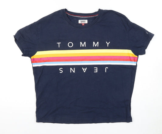 Tommy Jeans Unisex Blue Cotton T-Shirt, Size S