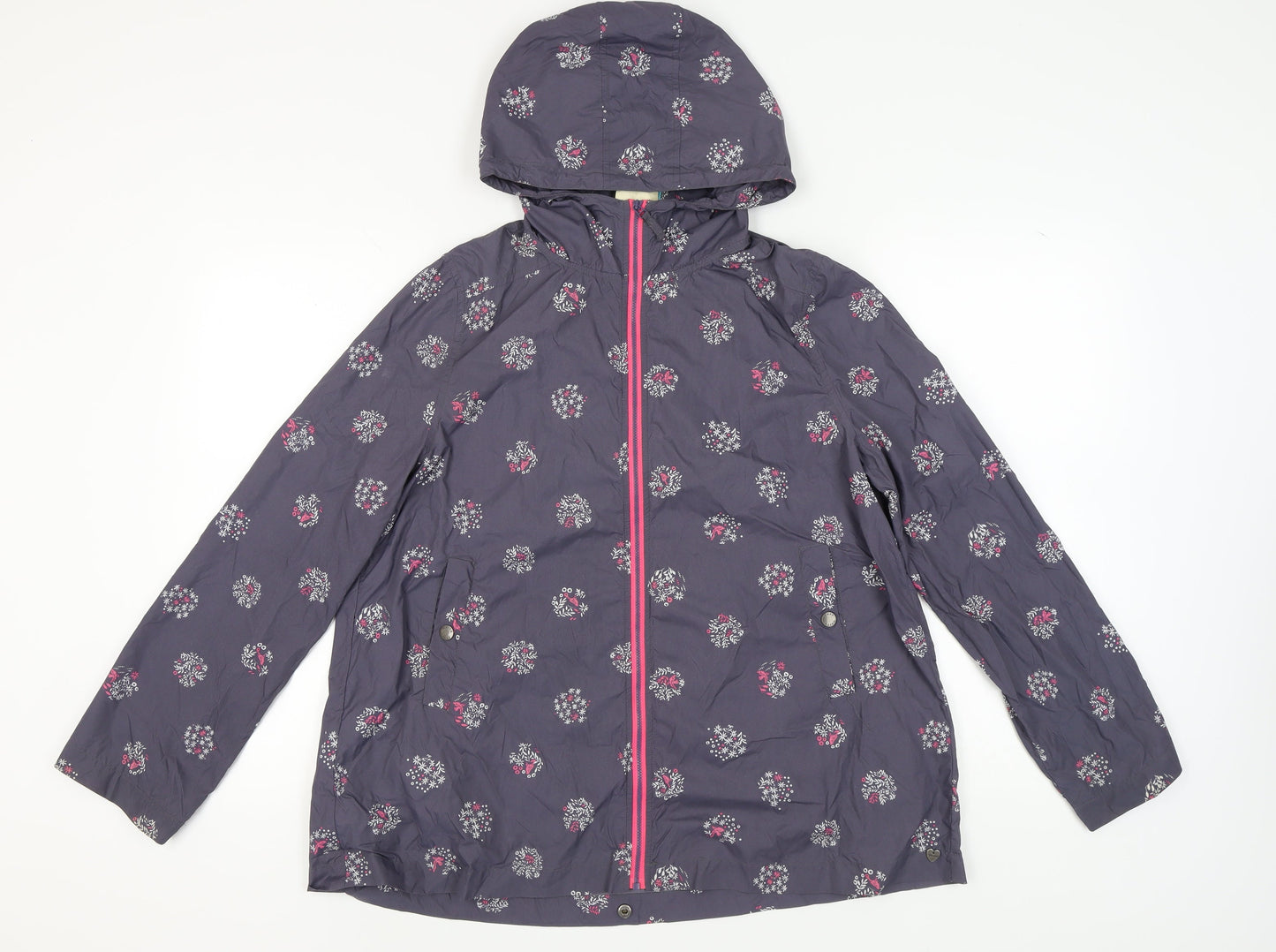 White Stuff Floral Rain Jacket Women's UK 12 Multicoloured