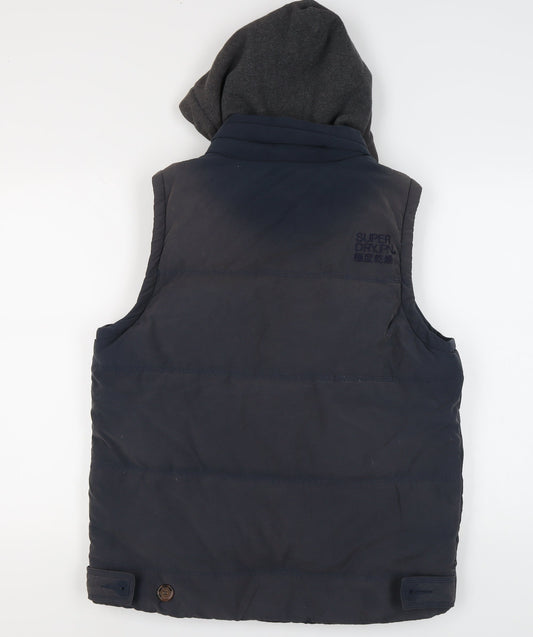 Superdry Navy Hooded Men's Waistcoat - Large