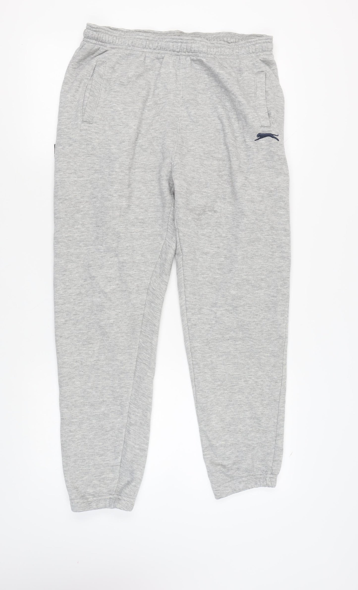 Slazenger Men's Grey XL Sweatpants with Logo and Pockets