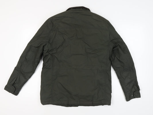 UNBIAS Men's Green Mid-Length Jacket - Size M, Cotton, Casual