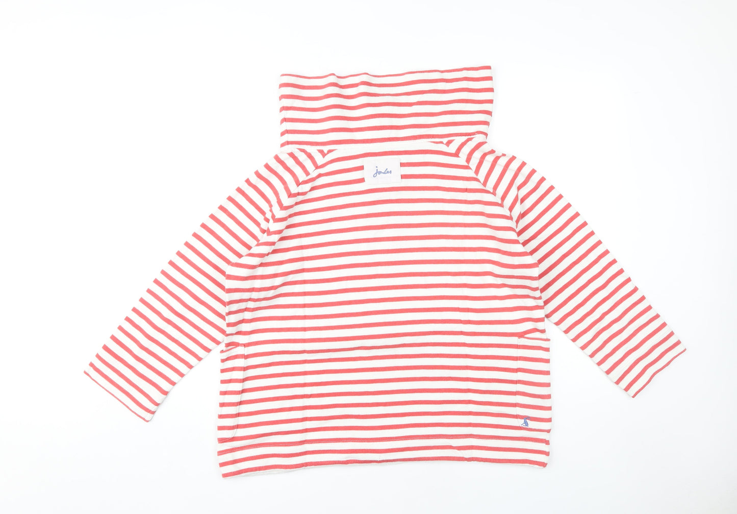 Joules Women's Red Striped High Neck Sweatshirt Size 14