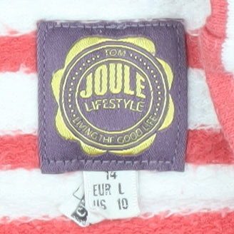 Joules Women's Red Striped High Neck Sweatshirt Size 14