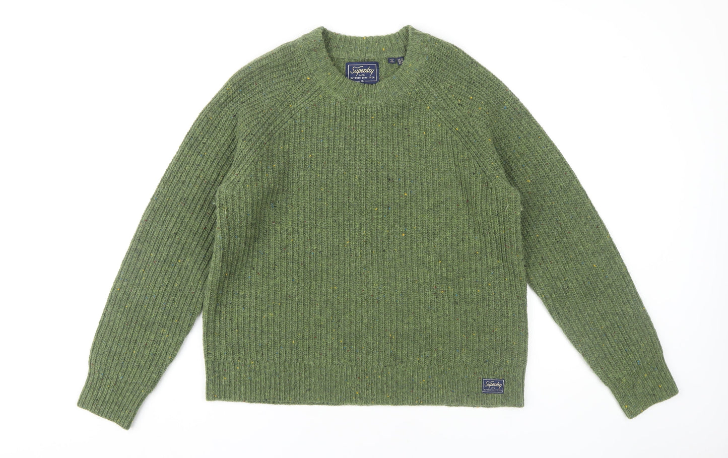 Superdry Women's Green Wool Pullover Jumper Size 14