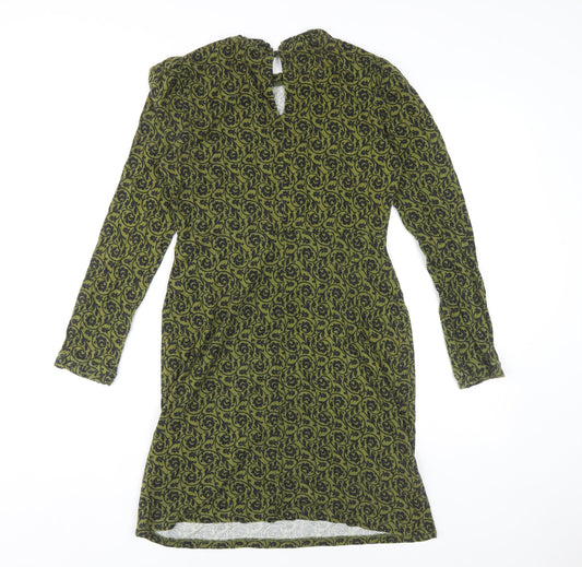 Boden Women's Green Long Sleeve Geometric Dress