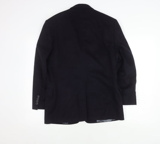 David Moss Men's Blue Wool Blazer 36S
