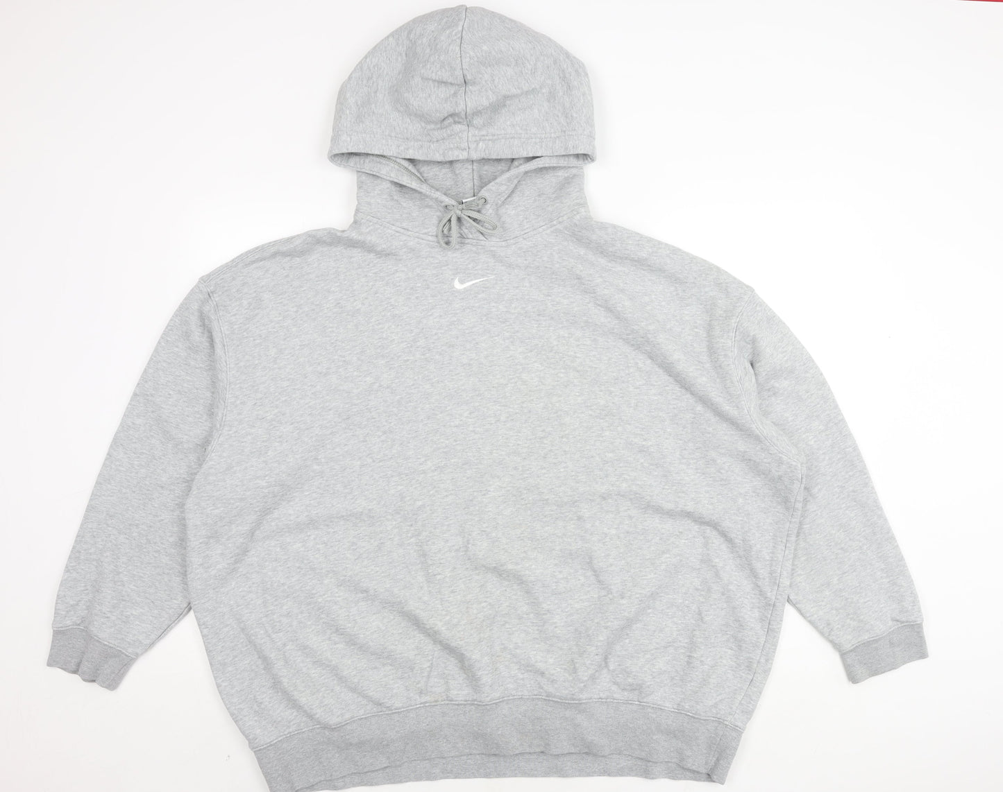 Nike Men's Grey XL Pullover Hoodie - Logo, Hooded