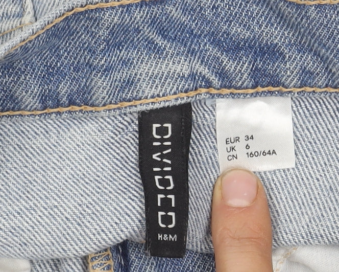 H&M Women's Blue Denim Mini Skirt, Size 6